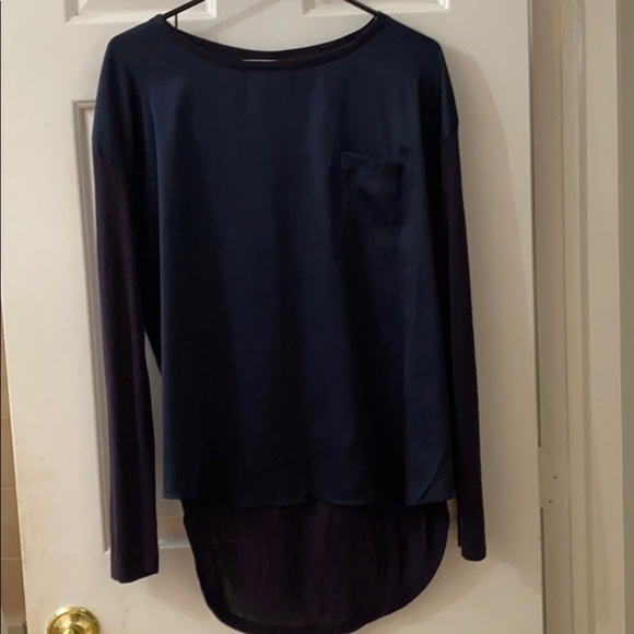 Michael Kors Navy Long Sleeve Blouse Size M - Picture 6 of 6